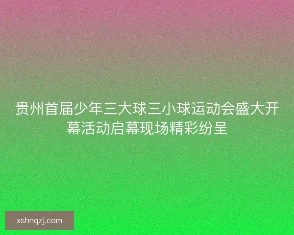 贵州首届少年三大球三小球运动会盛大开幕活动启幕现场精彩纷呈