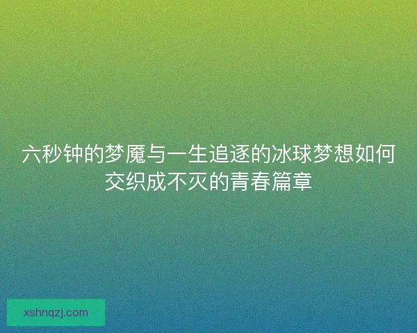 六秒钟的梦魇与一生追逐的冰球梦想如何交织成不灭的青春篇章