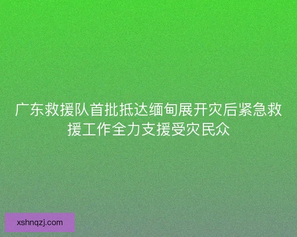 广东救援队首批抵达缅甸展开灾后紧急救援工作全力支援受灾民众