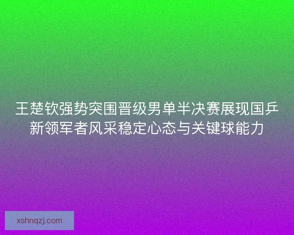 王楚钦强势突围晋级男单半决赛展现国乒新领军者风采稳定心态与关键球能力